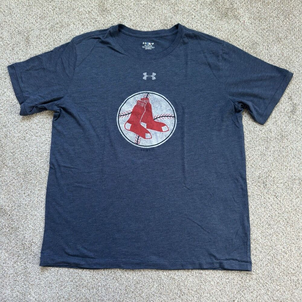 Under Armour Boston Red Sox soft cotton Heat gear Tshirt Navy XL